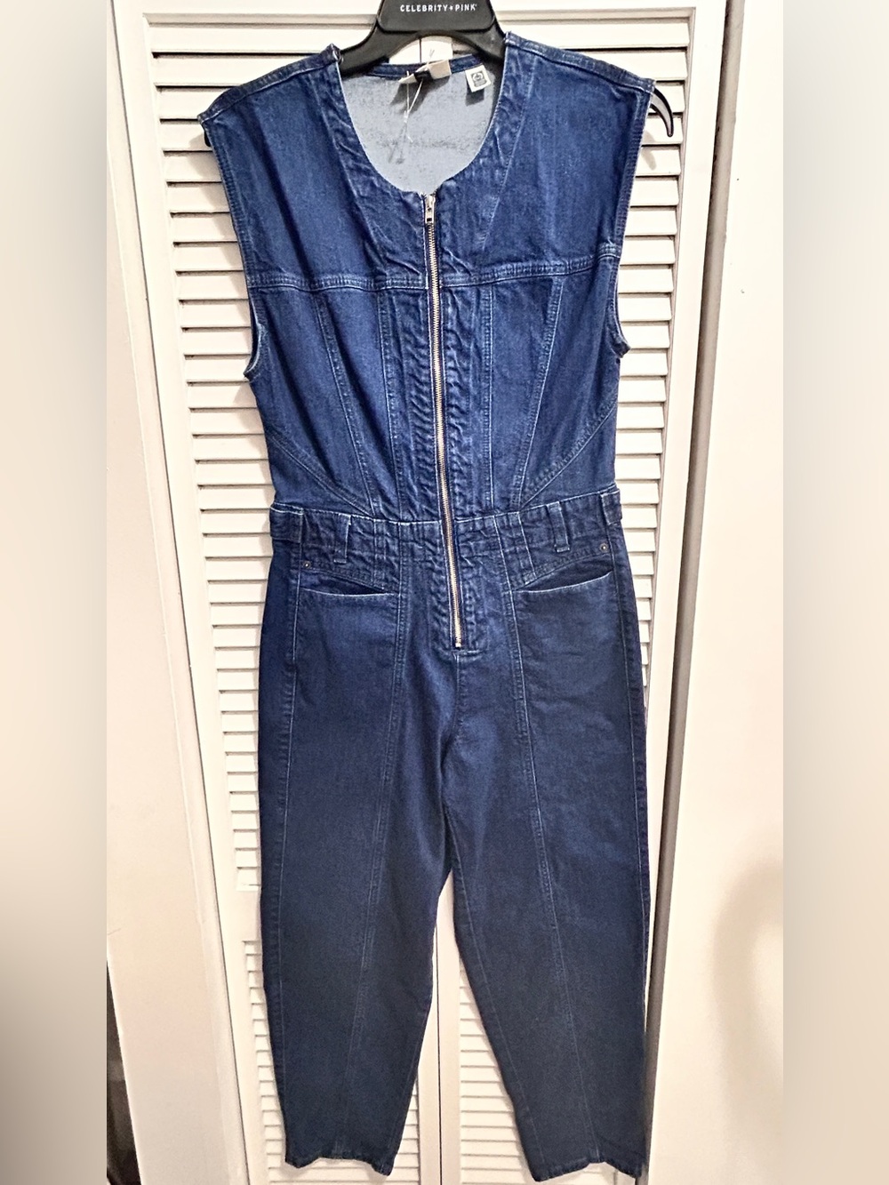 Universal Thread Denim Jumpsuit Size 6 Zip Front Utility Romper - Picture 3 of 9